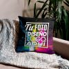 Cojín personalizado 40 x 40 cm con diseño estampado sobre un sillón