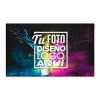Funda de Almohada Personalizada Presentación Frontal de una funda de almohada personalizada con un colorido diseño sobre fondo oscuro