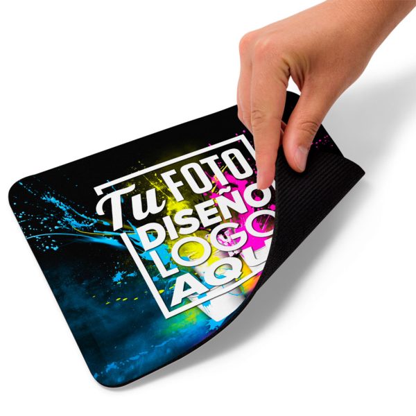 cercamiento a la base de goma antideslizante y la tela del Mousepad Personalizado 22 x 18 cm