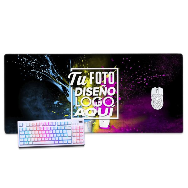 Mousepad personalizado 90 x 40 cm formato gigante cubriendo escritorio completo