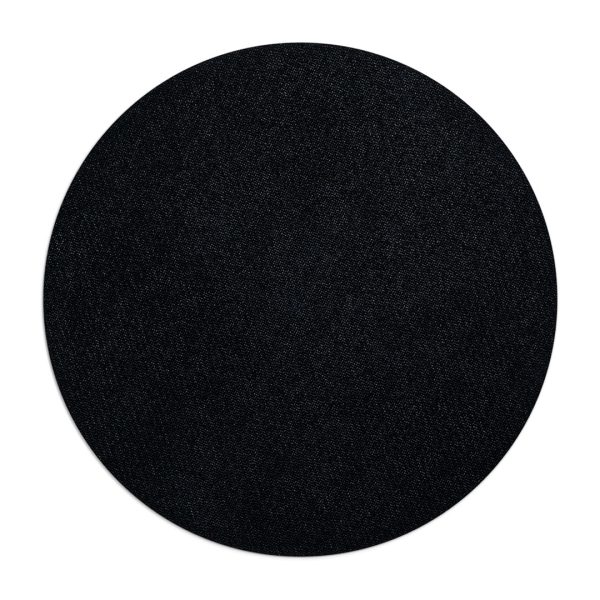Vista de la base de goma negra antideslizante del mousepad redondo personalizado 20 cm
