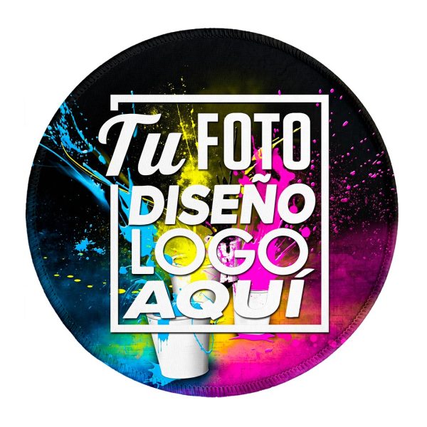 Mousepad redondo personalizado 25 cm con diseño a todo color impreso sobre su superficie
