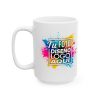 Taza Personalizada 15 oz - Vista Izquierda Vista izquierda de la taza personalizada 15 oz con diseño vibrante.