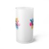 Vista frontal directa del diseño impreso en el vaso shopero personalizado 16 oz 470 ml